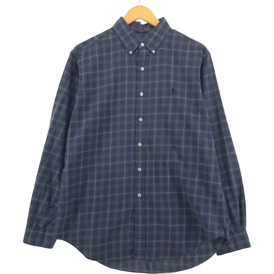 古着 ラルフローレン Ralph Lauren CLASSIC FIT 長袖 ボタンダウンチェックシャツ メンズL相当/eaa515290
