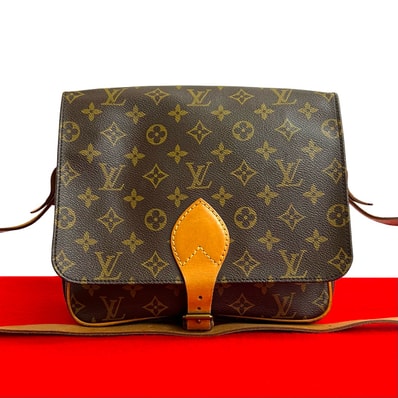 LOUIS VUITTON ルイヴィトン カルトシエール モノグラム レザー PVC ショルダーバッグ ブラウン
162-1