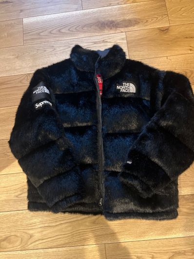 Supreme x The North Face Faux Fur Nuptse Jacket "Black"