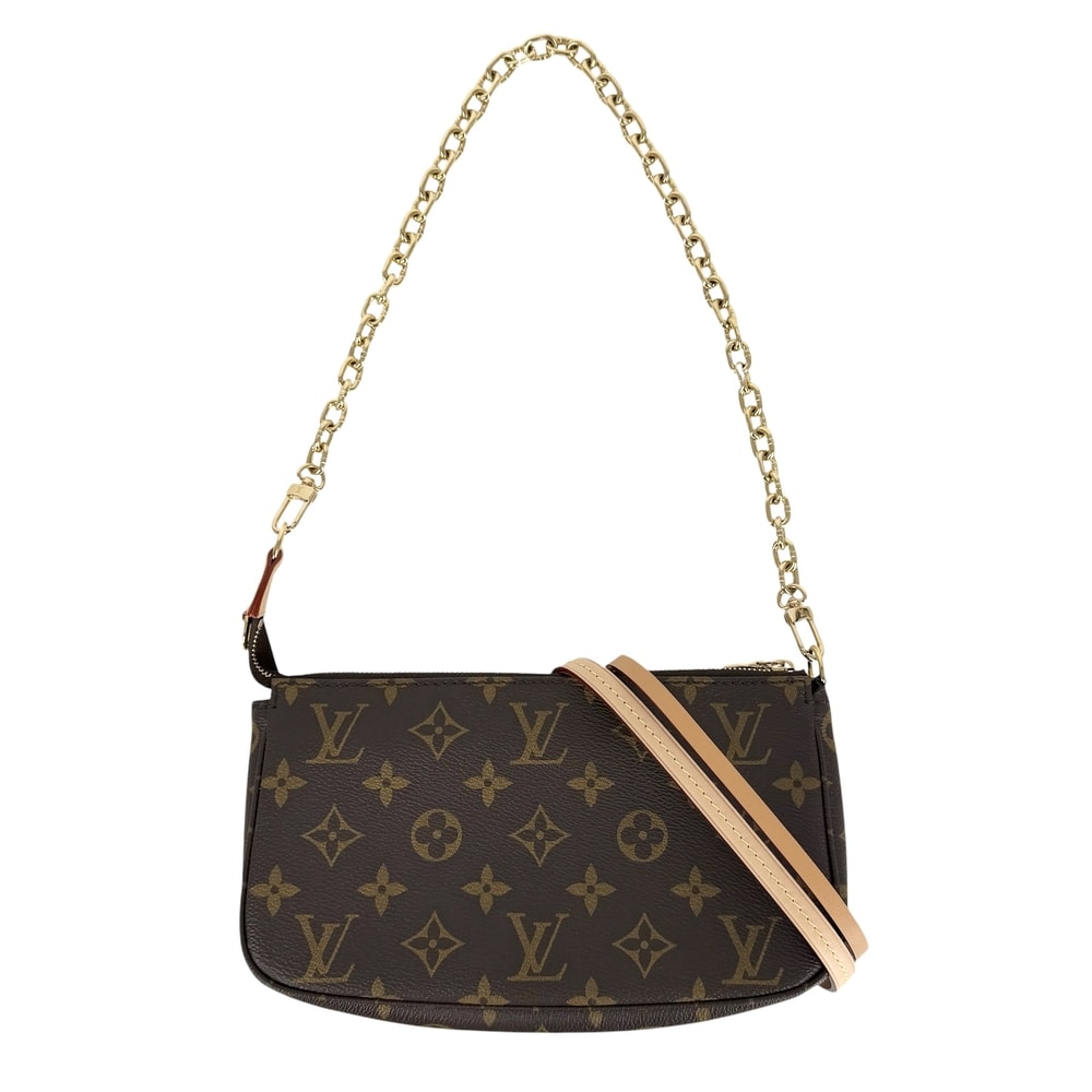 LOUIS VUITTON ルイヴィトン ショルダーバッグ アクセソワール ポシェット ハンドバッグ 肩掛け かばん 鞄  M82766 モノグラムキャンバス    ブラウン 茶 ゴールド金具 レディース 美品【中古品】