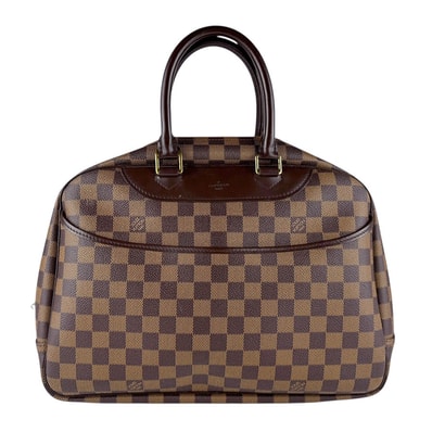 ルイ ヴィトン LOUIS VUITTON ハンドバッグ ダミエ ドーヴィル ダミエキャンバス ブラウン ゴールド レディース N47272【中古】 z8138