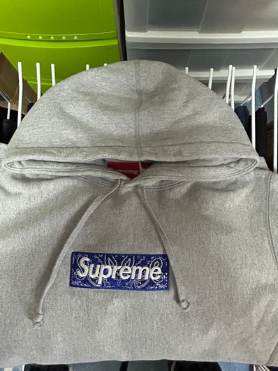 Supreme Bandana Box Logo Hooded Sweatshirt "Grey"
