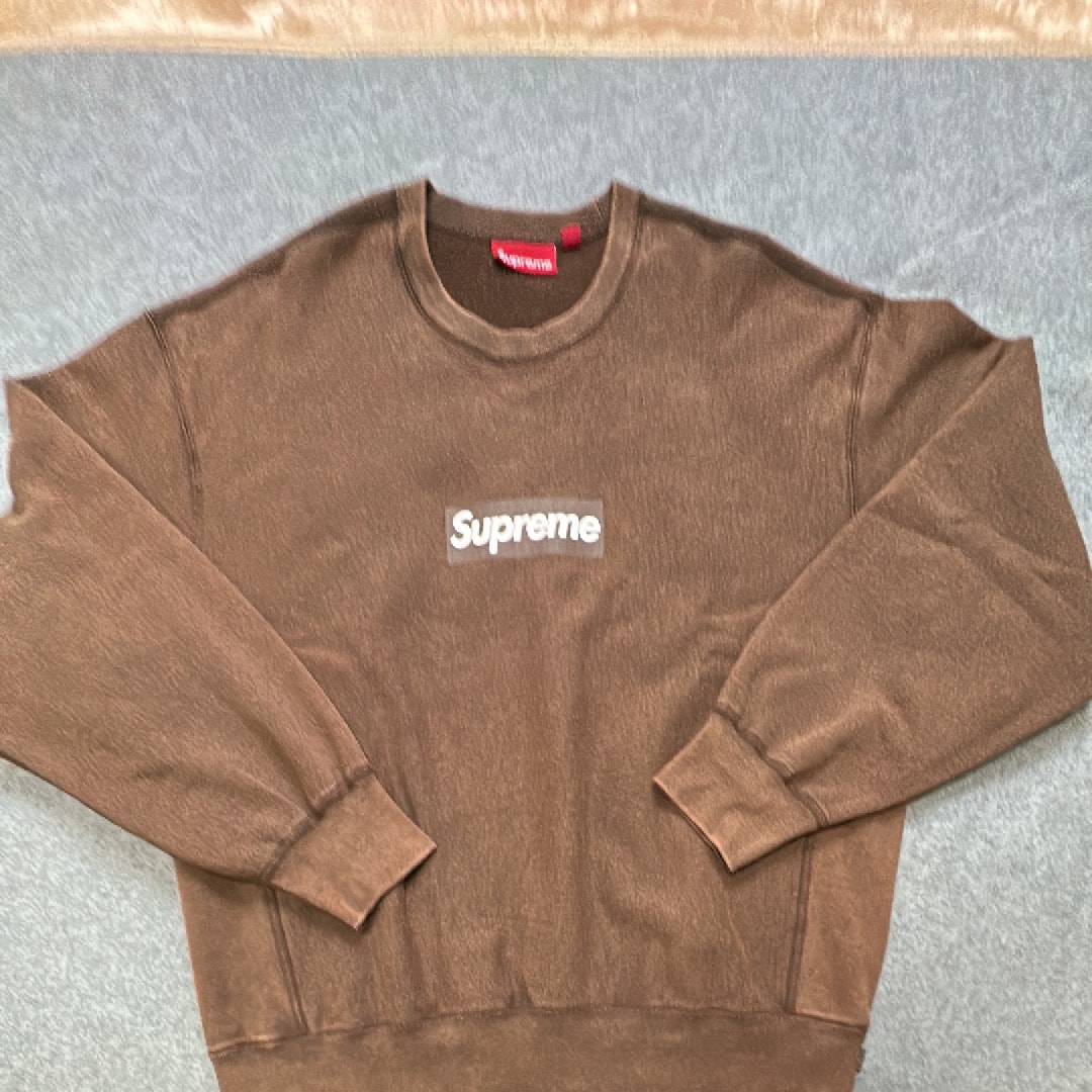 Supreme Washed Box Logo Crewneck "Brown"
