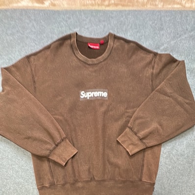 Supreme Washed Box Logo Crewneck "Brown"