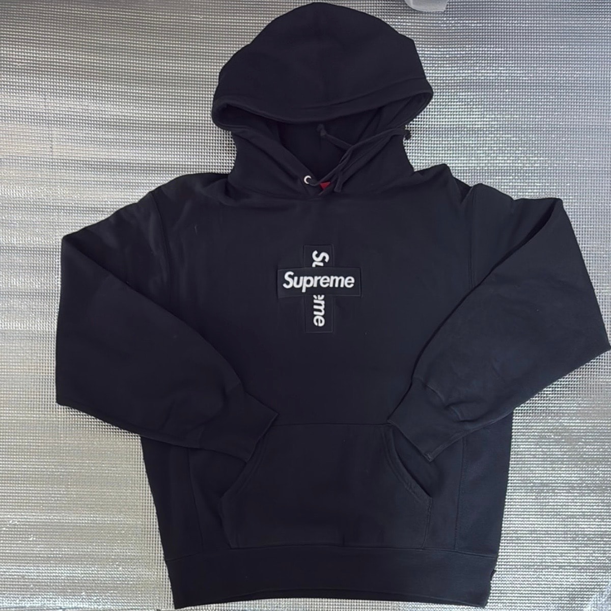 Supreme Cross Box Logo Hooded Sweatshirt "Black"