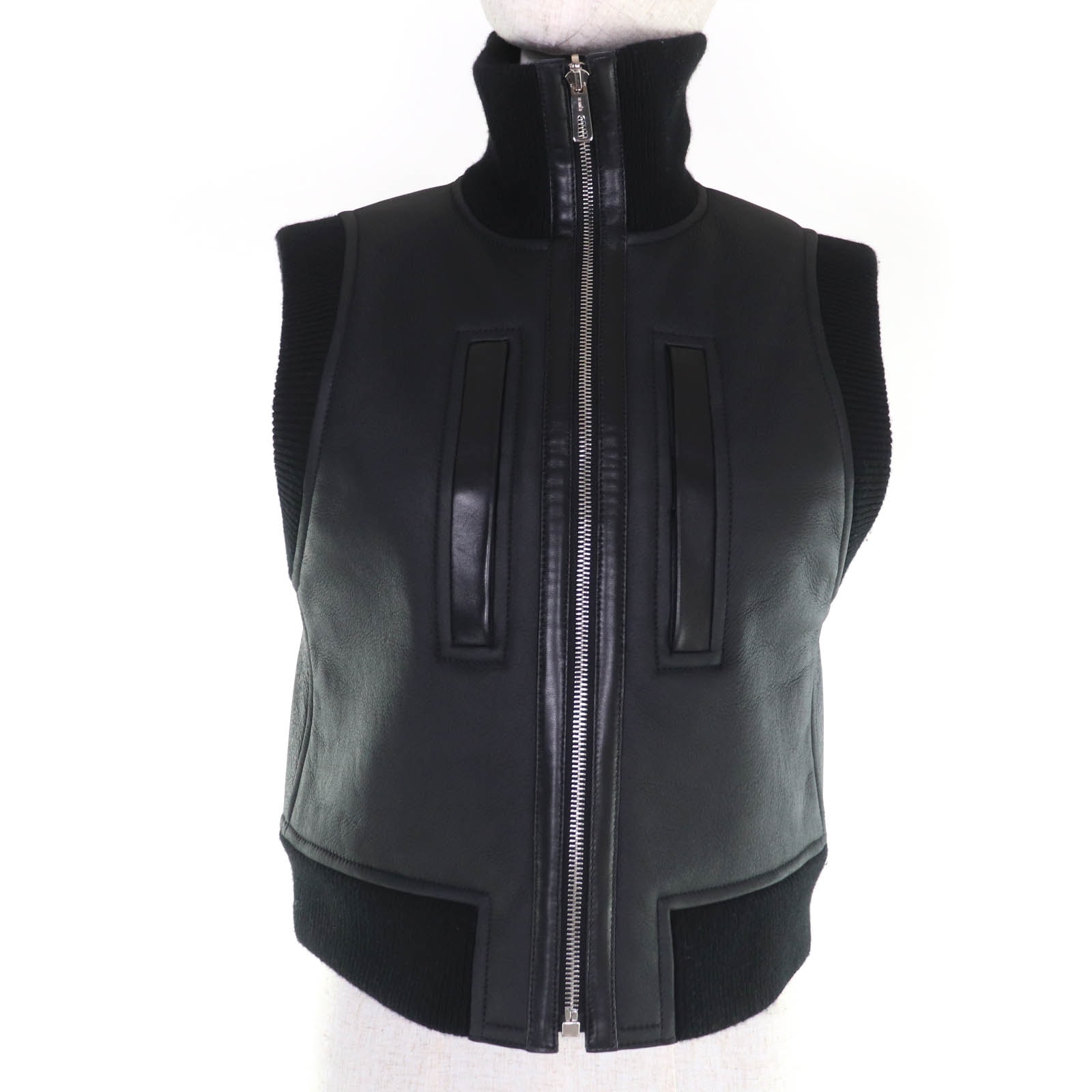 極美品 エルメス ベスト ブラック レディース 34 3H1231D5