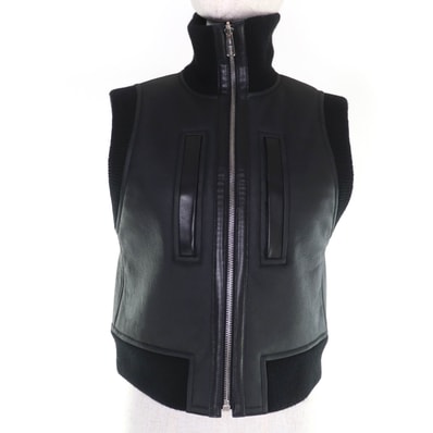 極美品 エルメス ベスト ブラック レディース 34 3H1231D5