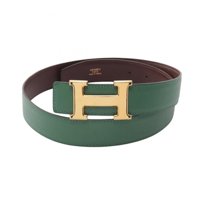 エルメス HERMES コンスタンス Hベルト リバーシブル ベルト 衣料品 レザー クシュベル ○Z刻印(1996年製造) レディース グリーン系 / ブラウン系 【中古】