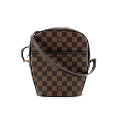 LOUIS VUITTON(ルイ・ヴィトン) ダミエエベヌ イパネマPM コーティングキャンバス / カーフレザー N51294 ショルダーバッグ ダークブラウン×モカベージュ