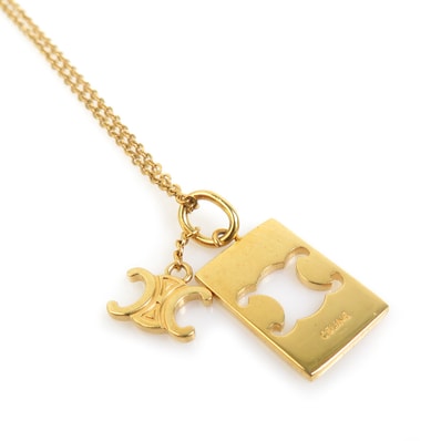 セリーヌ CELINE ネックレス トリオンフ メタル ゴールド レディース【中古】 h32149k