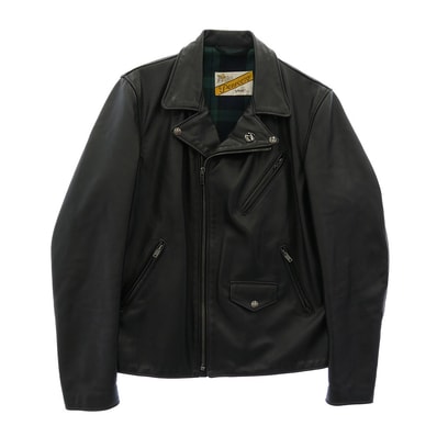 Supreme シュプリーム レザージャケット 11SS × Schott ショット Custom Perfect パーフェクト ダブル ライダース ジャケット ピンバッチ Fuck EM ブラック系 L【中古】