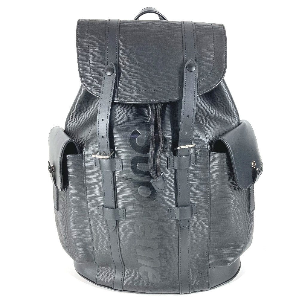 ルイヴィトン LOUIS VUITTON クリストファーPM バックパック クリストファー PM M53413 エピ Supreme シュプリームコラボ カバン リュックサック エピレザー ノワール ブラック 美品