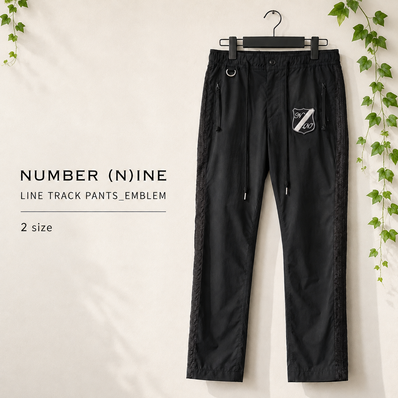 NUMBER (N)INE ライントラックパンツ エンブレム 2 ブラック 新品