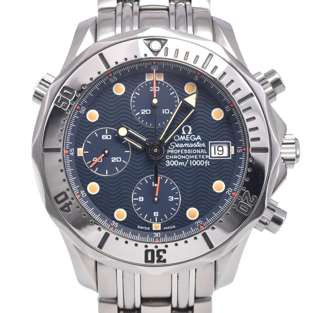 オメガ OMEGA 2598.80 シーマスター 300M ブルー 自動巻き メンズ 箱付き 腕時計 B#148944