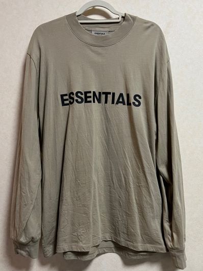 FEAR OF GOD ESSENTIALS Boxy Long Sleeve T-Shirt Applique Logo "Olive/Khaki"