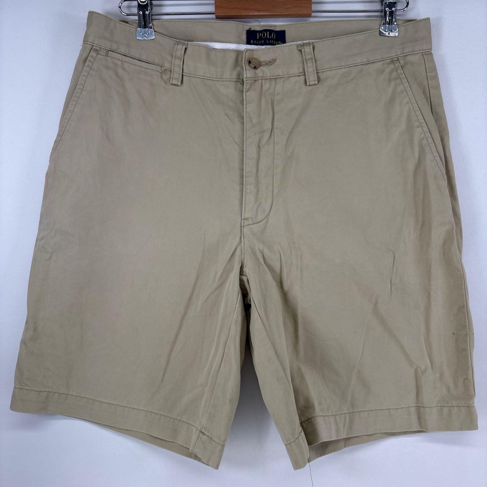 古着 ポロ・ラルフローレン POLO RALPH LAUREN ショートパンツ チノパン ハーフパンツ ポロチノ ワンポイントロゴ w33 ベージュ メンズ