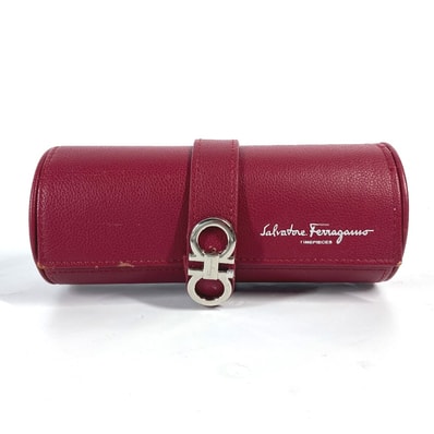 サルヴァトーレフェラガモ Salvatore Ferragamo ロゴ ウォッチケース 時計ケース ポーチ レザー レッド