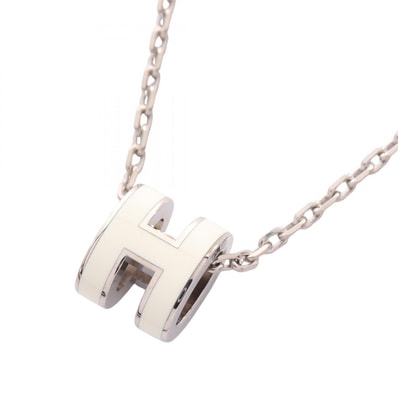 エルメス HERMES MINI POP H ミニポップアッシュ ネックレス ジュエリー ステンレススチール レディース シルバー系 / アイボリー系 【中古】