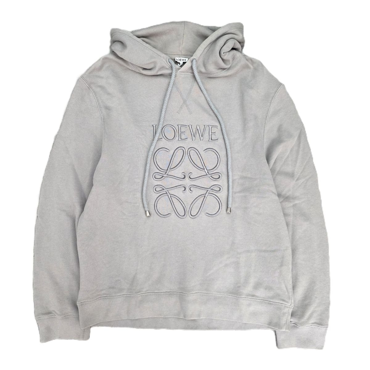 LOEWE ロエベ アナグラム ロゴ 刺繡 フーデッドパーカー パーカー H526Y25X02 XL ポリエステル グレー メンズ【中古】