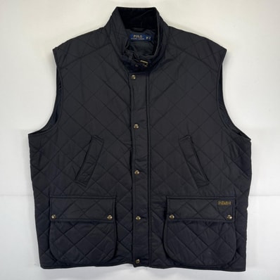古着 ポロ・ラルフローレン POLO RALPH LAUREN ベスト 大きいサイズ 中綿 キルティング フルジップ 3XB ブラック メンズ