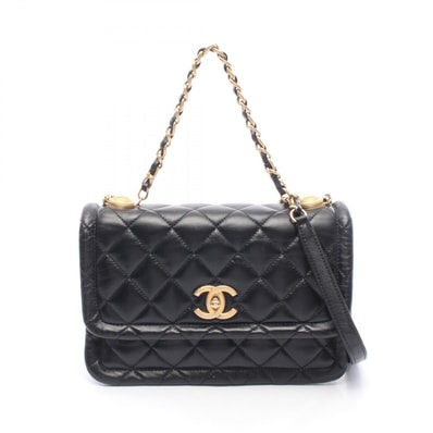 シャネル CHANEL マトラッセ ショルダーバッグ バッグ ラムスキン(羊革) レディース ブラック系 【中古】