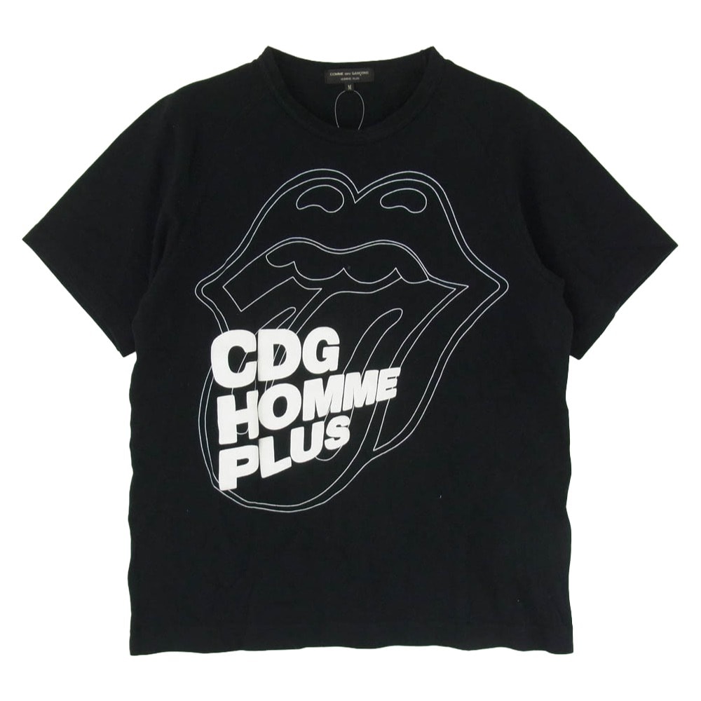 COMME des GARCONS HOMME PLUS コムデギャルソンオムプリュス Tシャツ 05AW PP-T037 x The Rolling Stones ローリング・ストーンズ リップ&タン 発泡プリント 鹿の子 半袖 Tシャツ M【中古】