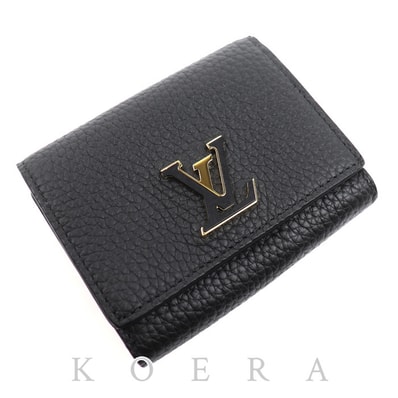 LOUIS VUITTON ルイ・ヴィトン ポルトフォイユ・カプシーヌ タイニー 二つ折り財布 ノワール M12149 IC レディース【中古】【美品】