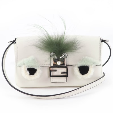 美品 フェンディ ショルダーバッグ モンスター マイクロバケット 8M0354