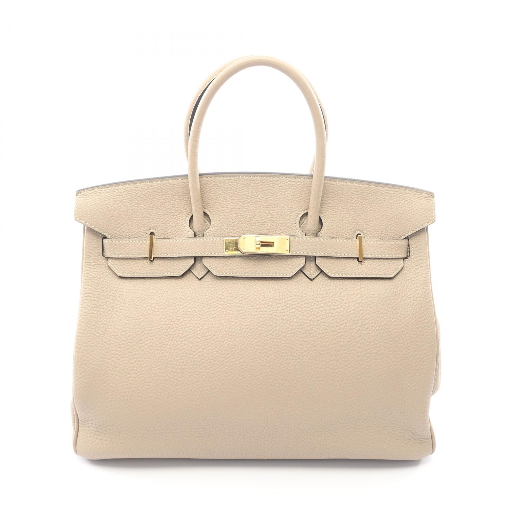 エルメス HERMES バーキン35 トゥルティエールグレー ハンドバッグ バッグ レザー トゴ トゥルティエールグレー □L刻印(2008年製造) レディース ベージュ系 【中古】