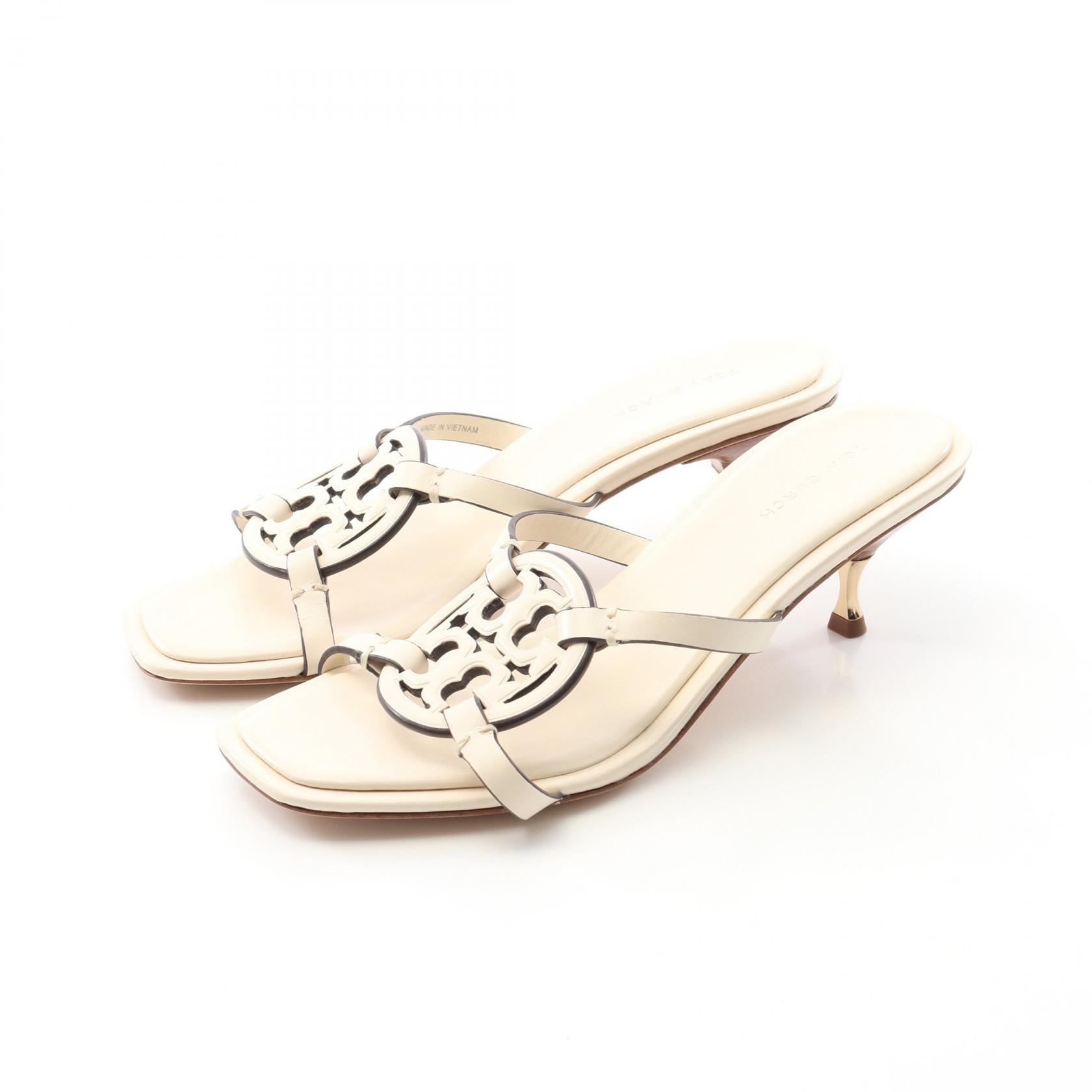 トリーバーチ Tory Burch ミュール 靴 レザー レディース アイボリー系 【中古】