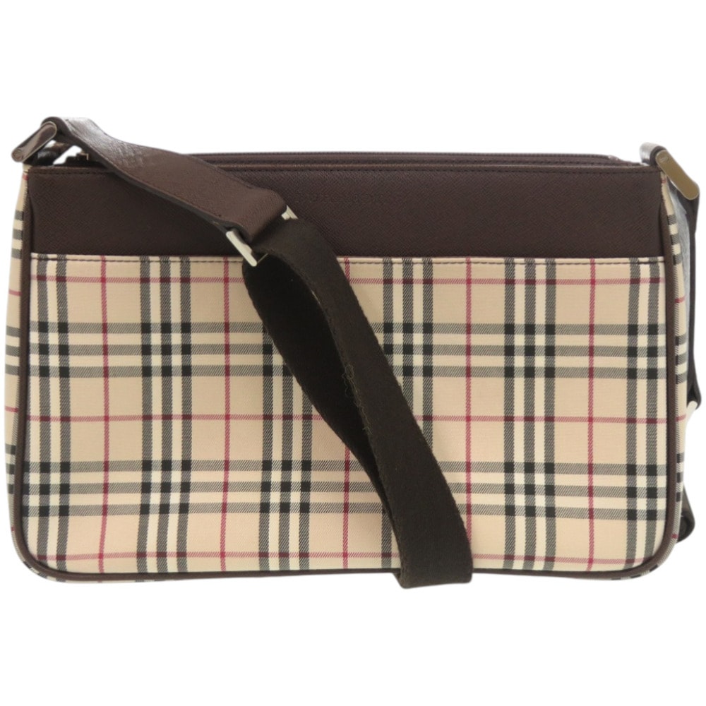 バーバリー  ノバチェック   レザー  ブラウン ベージュj