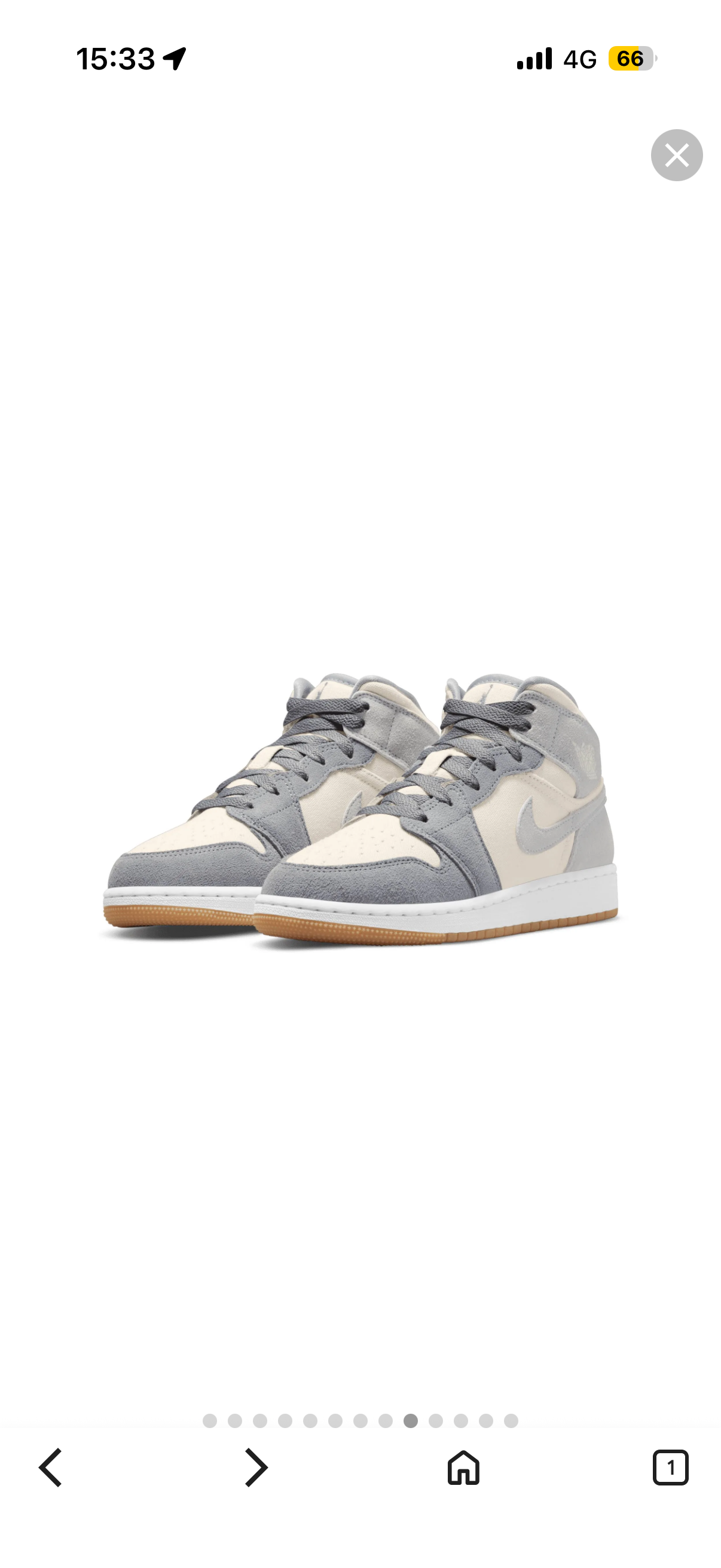 ナイキ エアジョーダン1 ミッド SE "ココナッツミルク/パーティクル グレー"