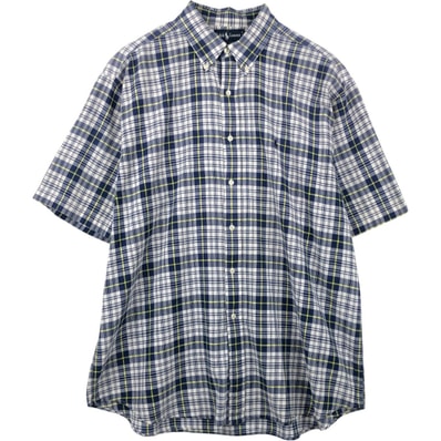 古着 ラルフローレン Ralph Lauren BLAIRE 半袖 ボタンダウン チェックシャツ メンズXL相当/eaa660937