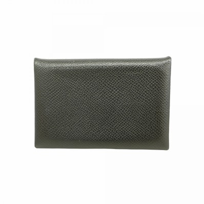 ★最終価格【6fa1714】エルメス カードケース カルヴィ ヴォーエプソン ブラック シルバー金具 Y刻印【中古】メンズ レディース ユニセックス