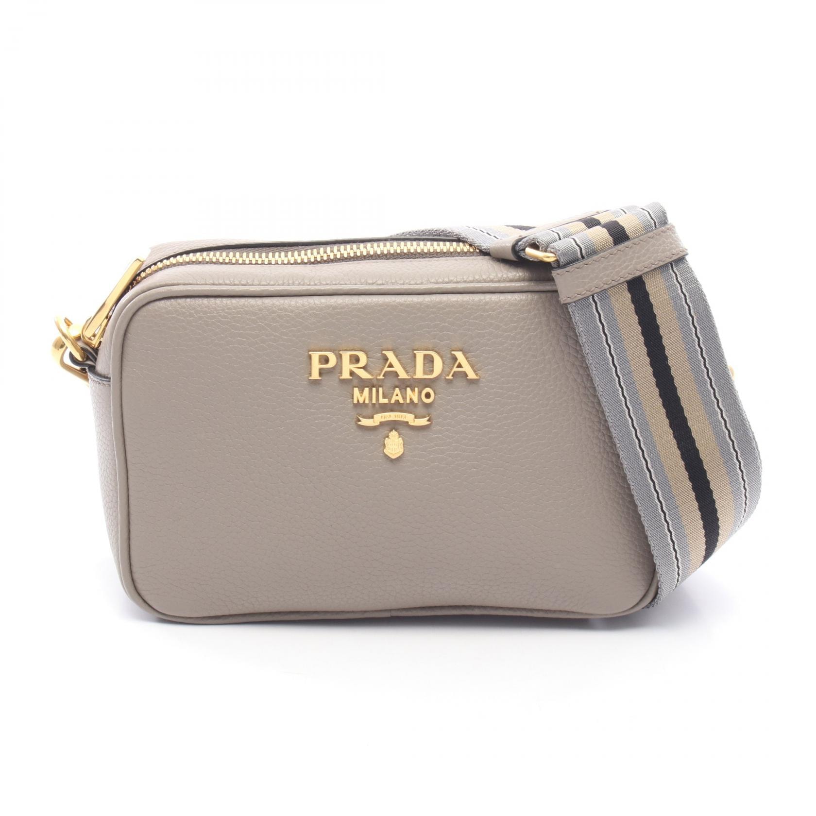 プラダ PRADA VITELLO PHEXIX ショルダーバッグ バッグ レザー レディース ベージュ系 1BH096 【中古】