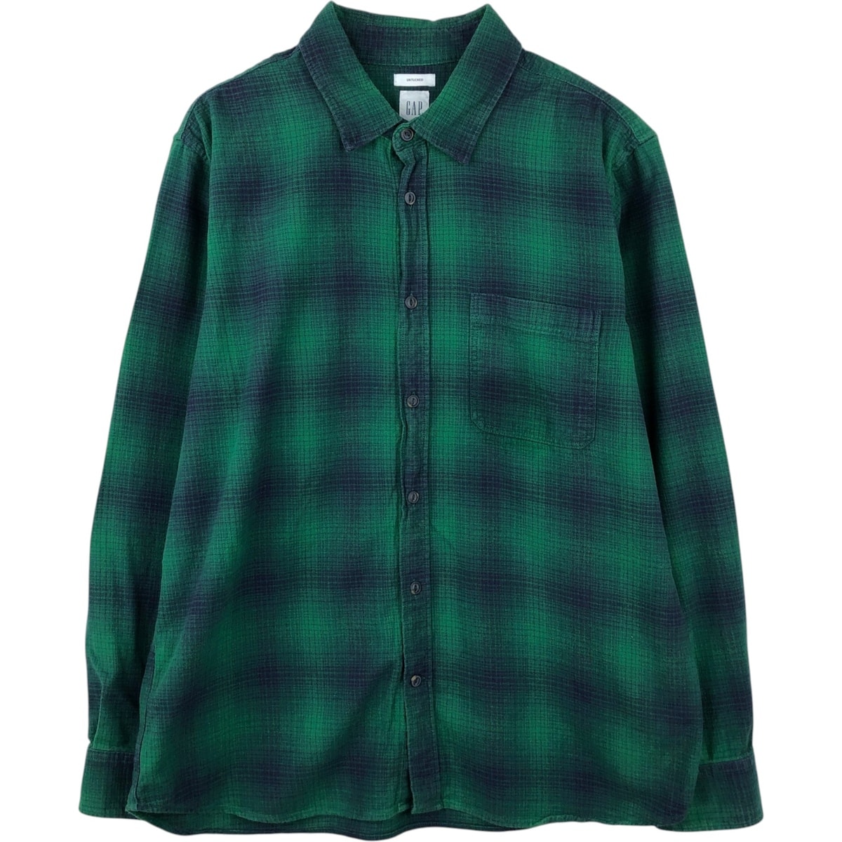古着 00年代 ギャップ GAP オンブレチェック 長袖 フランネルチェックシャツ メンズXL相当/eaa637665