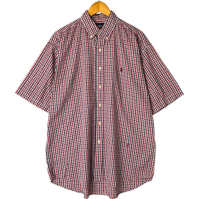 古着 ラルフローレン Ralph Lauren BLAKE 半袖 ボタンダウン チェックシャツ メンズXL相当/eaa544781