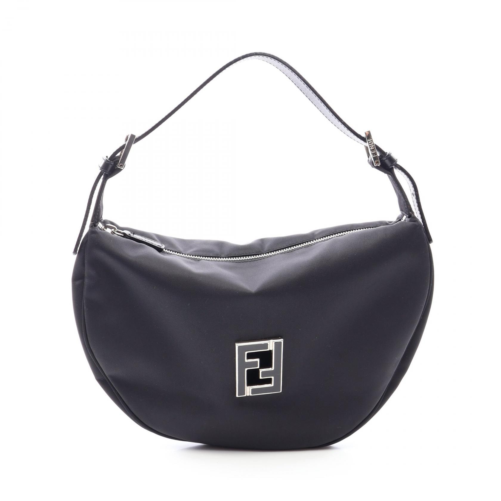 フェンディ FENDI ズッカ ショルダーバッグ バッグ ナイロン レザー レディース ブラック系 15559 【中古】