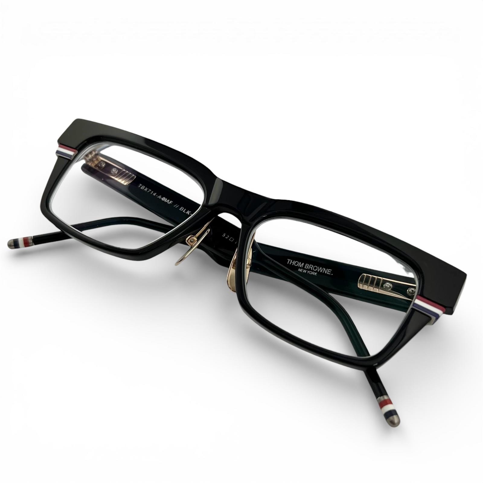 美品 トムブラウン メガネ ブラック メンズ 52⬜︎18 147 TBX714-A-01AF