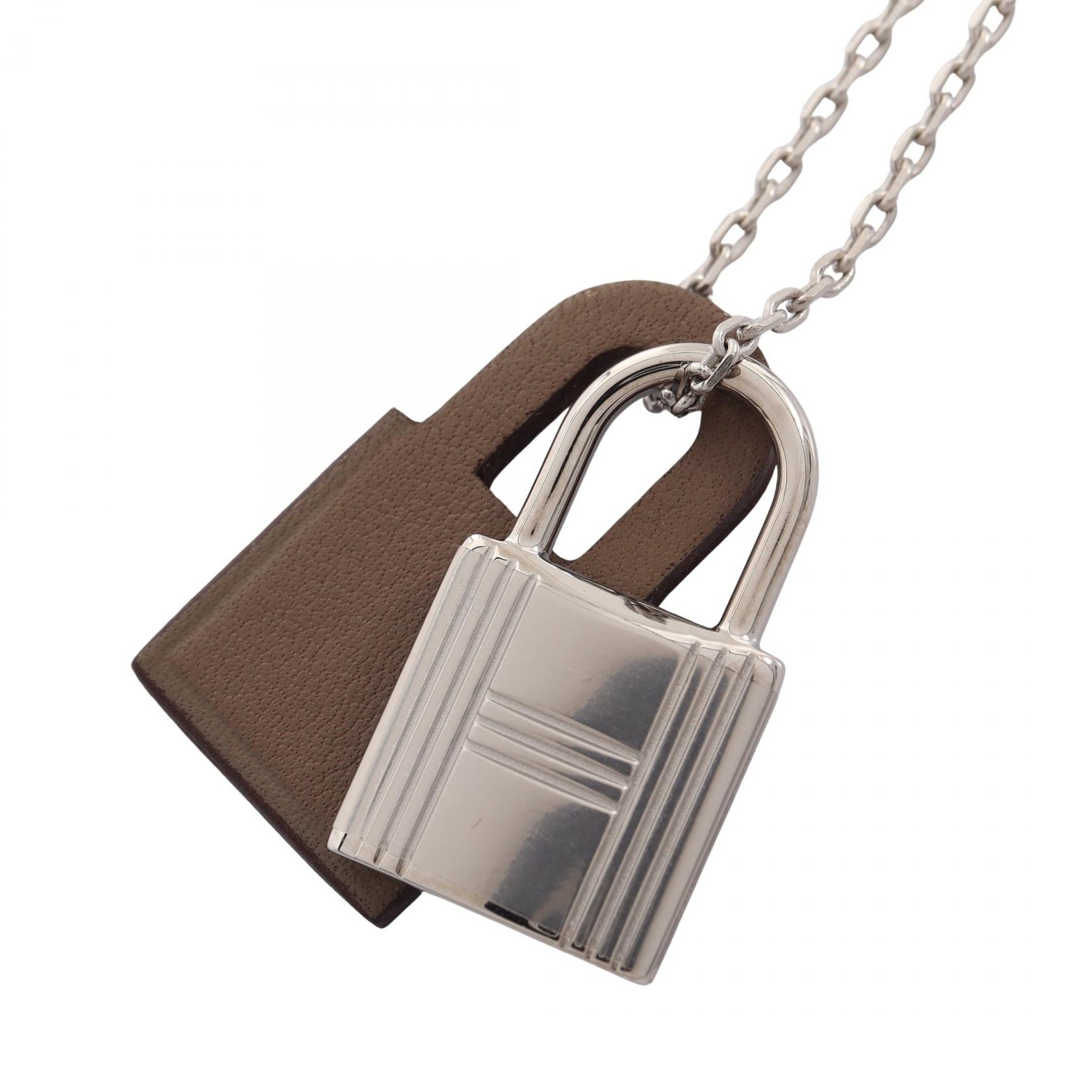エルメス HERMES オーケリー ネックレス ジュエリー メタル / ヴォースイフト ヴォースイフト エトゥープ D刻印(2019年製造) レディース シルバー系 / グレー系 【中古】