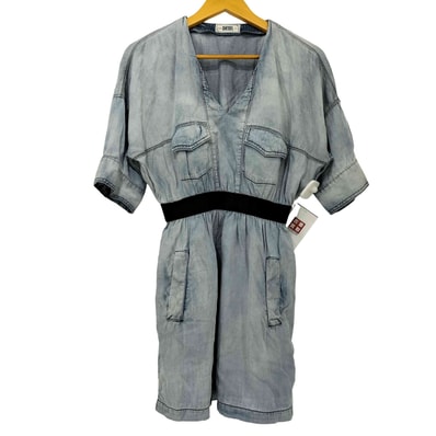 ライトブルー デニム Vネック チュニック【1142512952381】