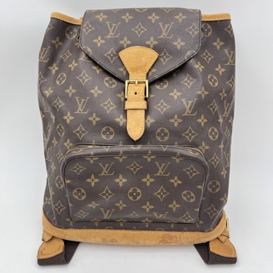 LOUIS VUITTON(ルイヴィトン)モンスリGM ヴィンテージ バックパック リュック モノグラム ブラウン PVC レザー ゴールド金具 M51135【中古】
