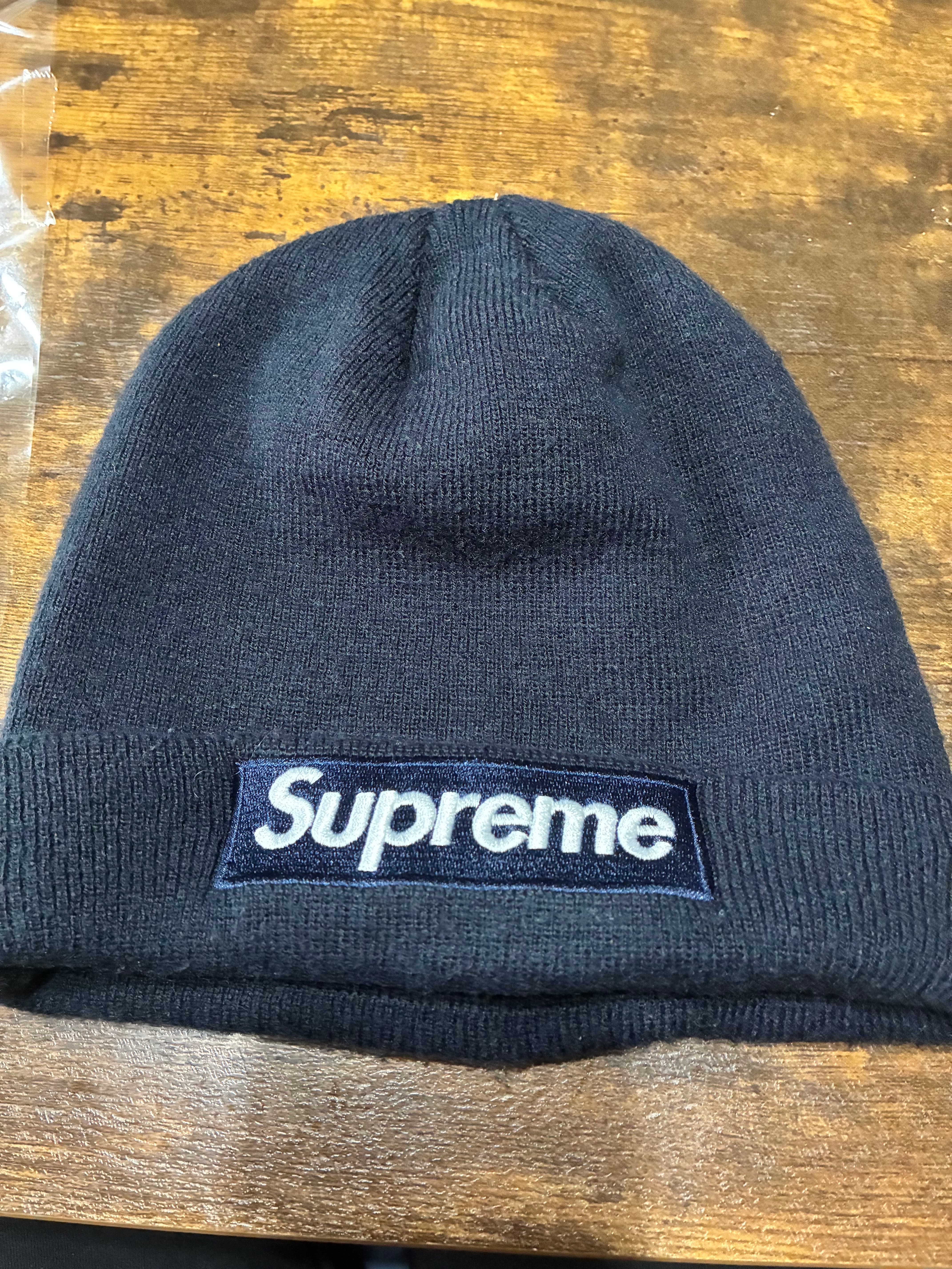 Supreme 16FW New Era Box Logo Beanie "Navy"