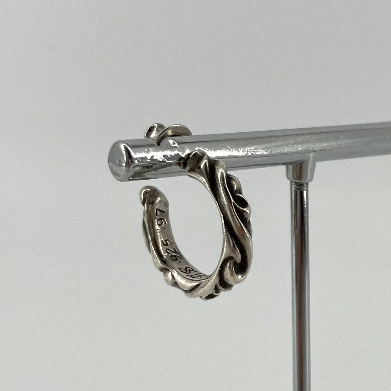 CHROME HEARTS(クロムハーツ) HOOP SCROOL 1 スクロールフープ SV925/14K ピアス 3.82g シルバー