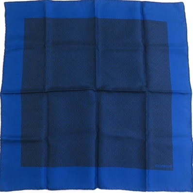 エルメス HERMES ハンカチ シルク ネイビー メンズ【中古】 h31587a
