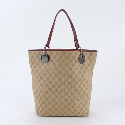 ■美品 グッチ GGキャンバス 120336 トート バッグ