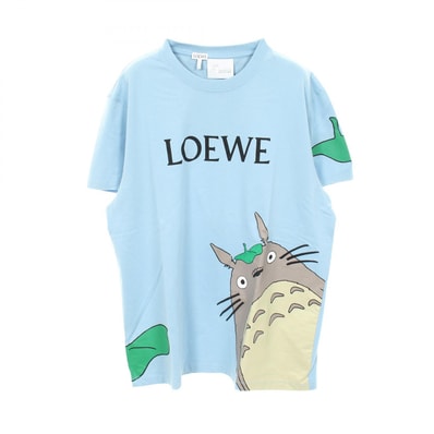 ロエベ LOEWE LOEWE × STUDIO GHIBLI となりのトトロ 半袖Tシャツ 衣料品 トップス コットン メンズ レディース ブルー系 【中古】