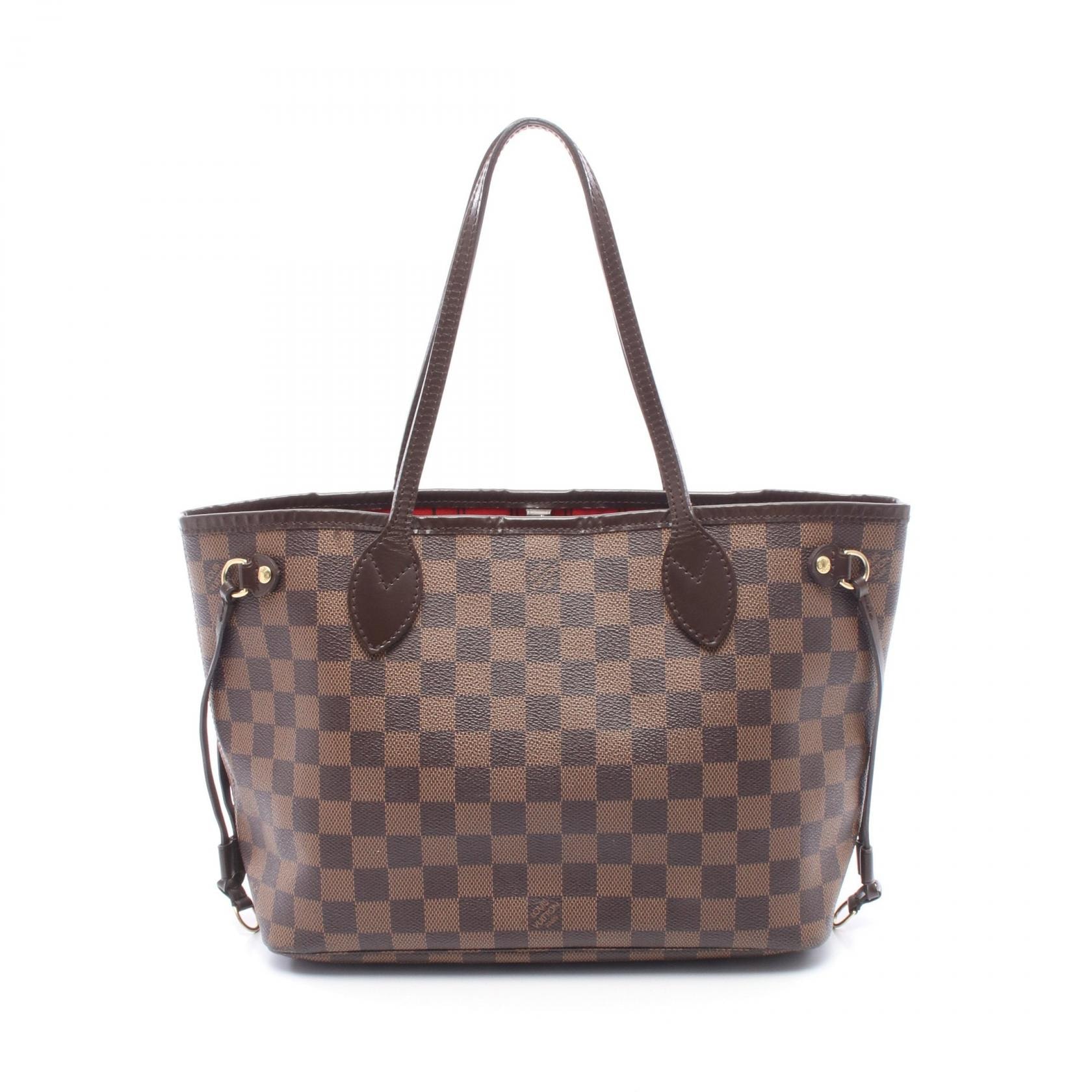 ルイ・ヴィトン LOUIS VUITTON ネヴァーフルPM トートバッグ バッグ PVCコーティングキャンバス レザー ダミエ エベヌ レディース ブラウン系 N51109 【中古】