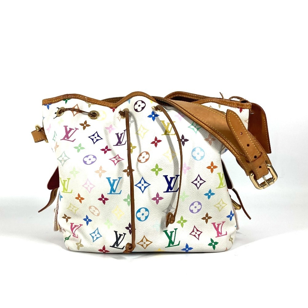 ルイヴィトン LOUIS VUITTON プチノエ M42229 モノグラムマルチカラー カバン 巾着 肩掛け ショルダーバッグ モノグラムマルチカラーキャンバス ブロン ホワイト