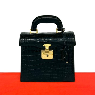 GUCCI グッチ レディロック レザー ハンドバッグ ブラック
32987